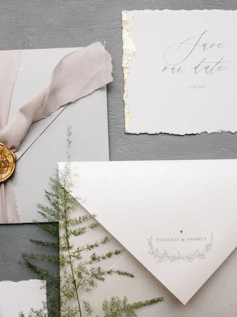 Some beautiful calligraphy and stationary for a wedding invite.