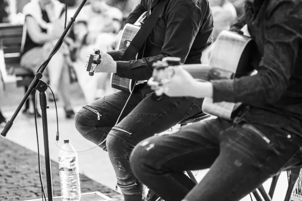 A picture of a live band you could have at your wedding.