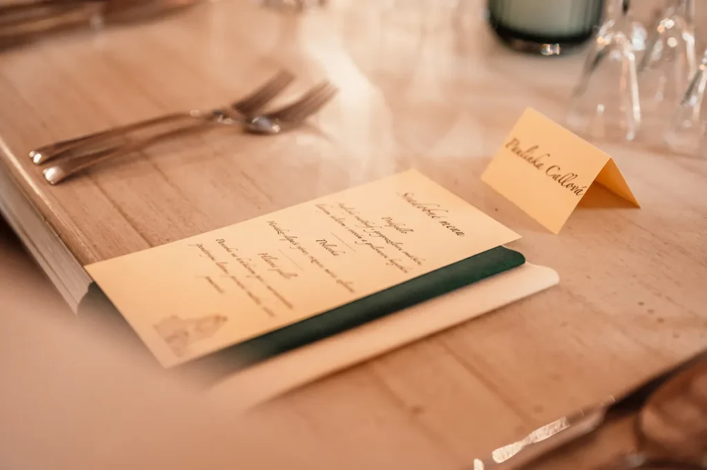A handwritten menu.