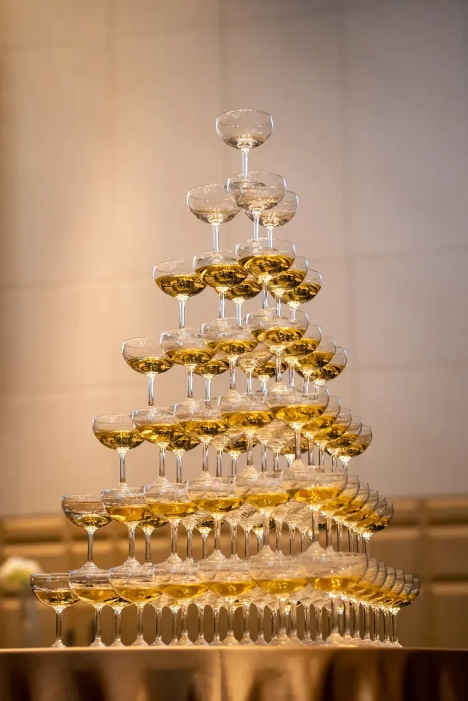 A champagne tower.