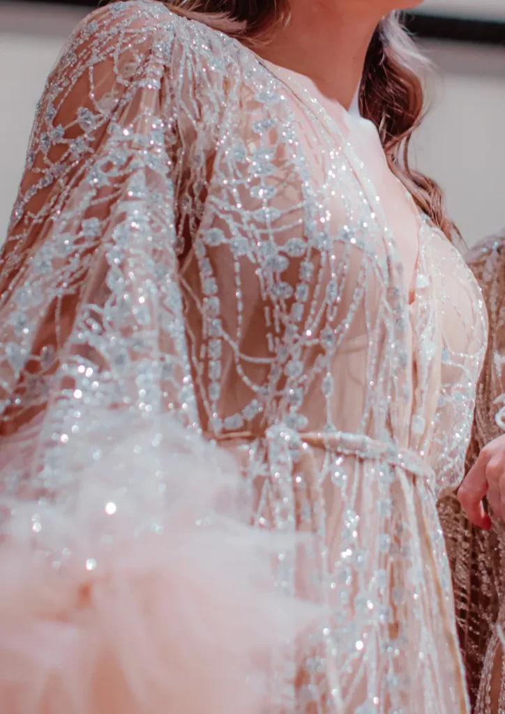 A very sparkly wedding dress.