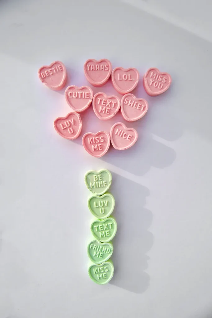 Some cute heart candies.