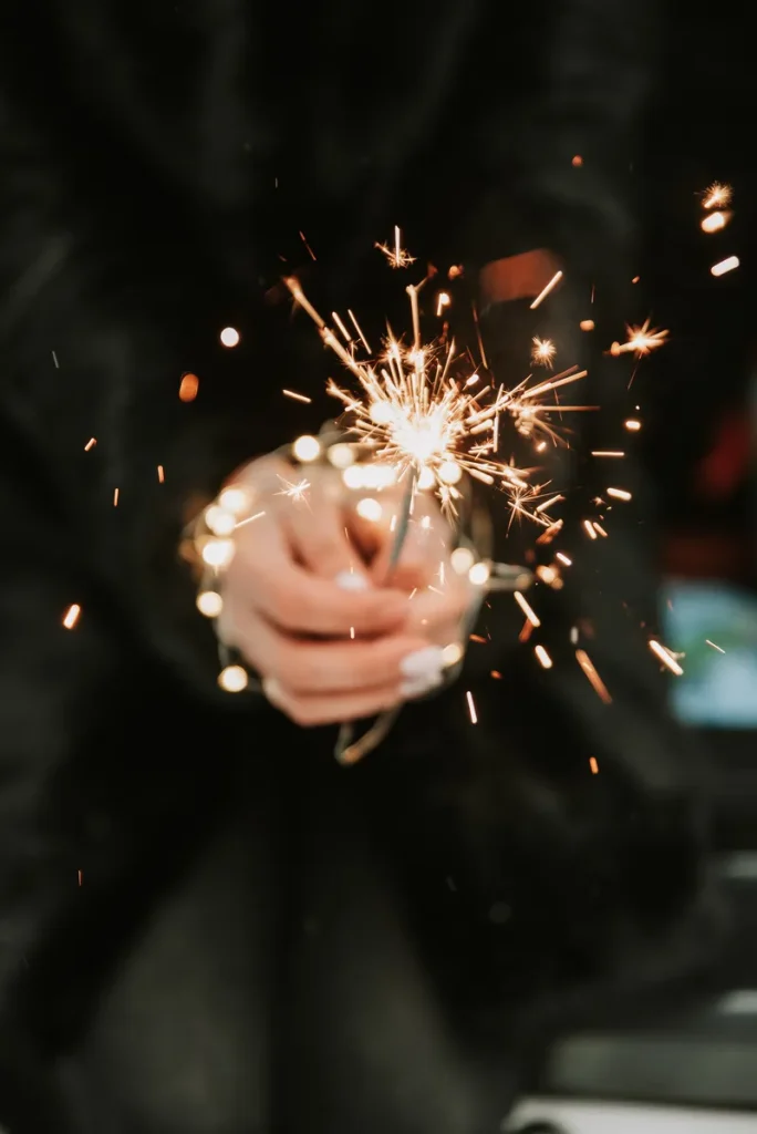 Someone holding a sparkler.